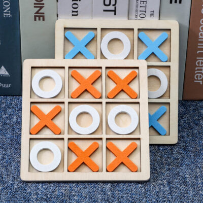 Wooden Tic-tac-toe XO logical thinking pair versus children's early education educational training board game toy