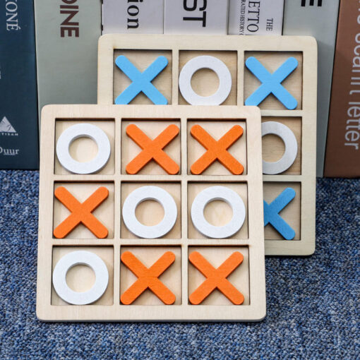 Wooden Tic-tac-toe XO logical thinking pair versus children's early education educational training board game toy